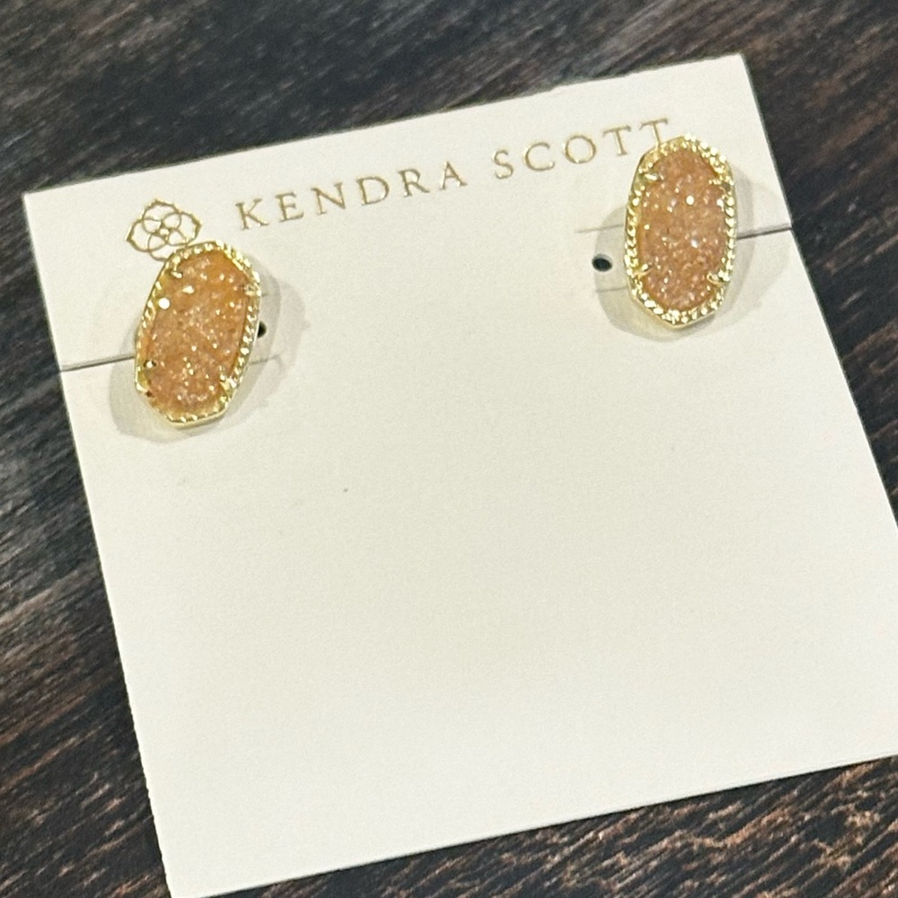 Kendra Scott Gold Drusy Ellie Stud Earrings